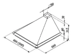 Вытяжка КВАРЦ 755 ВК-1-3-3 white