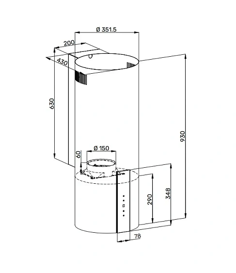 Вытяжка KUPPERSBERG WL-MOTUBA 35 B