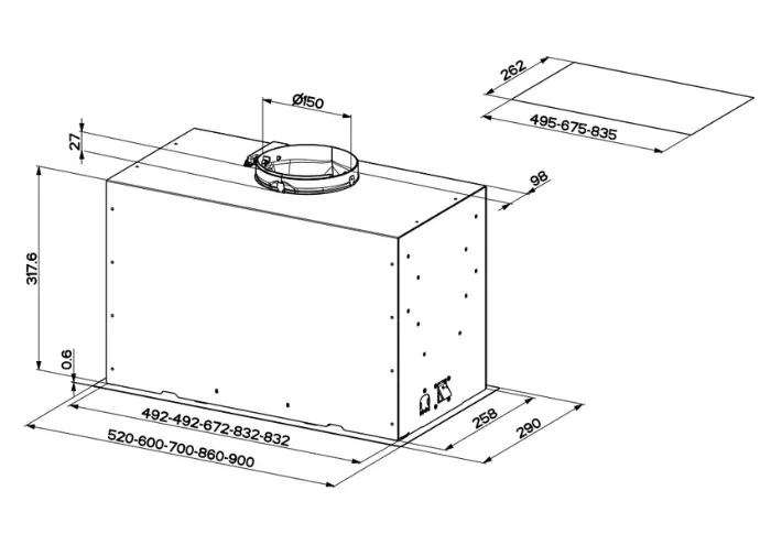 Вытяжка BERTAZZONI KIN86MOD1XB/2