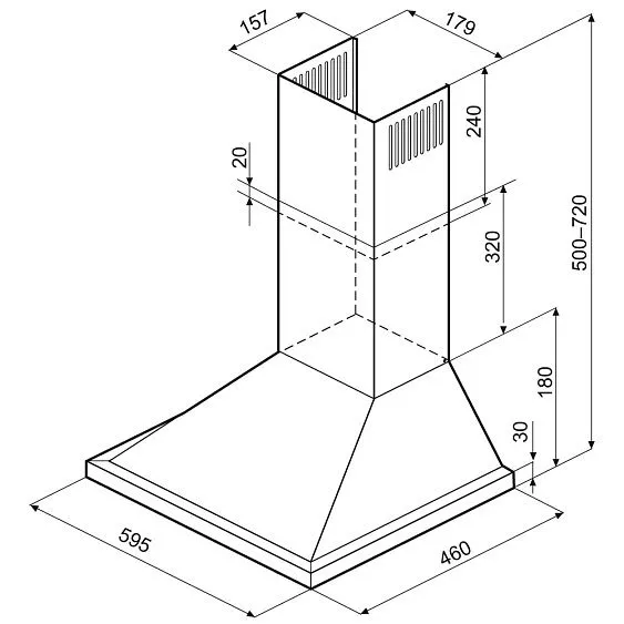 Вытяжка KRONA Brief 600 Inox PB