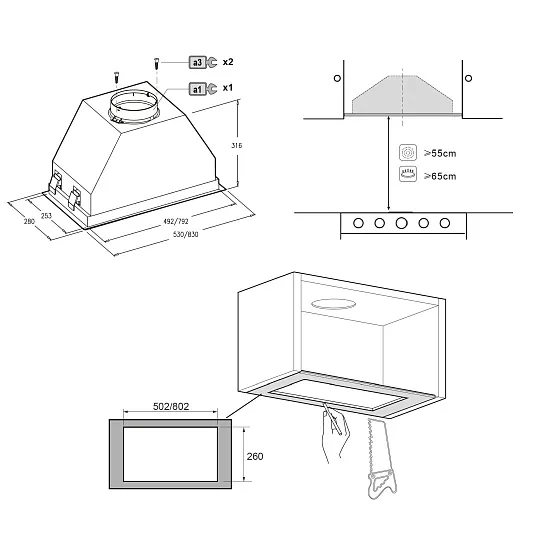 Вытяжка KORTING KHI 90945 DGN