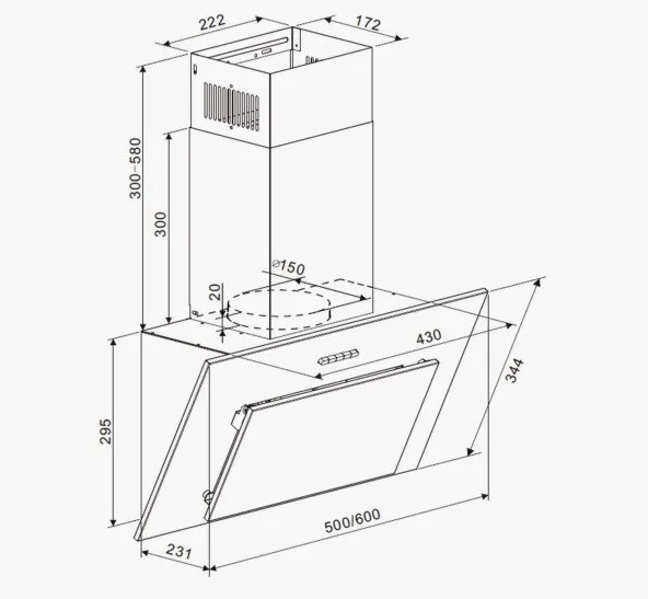 Вытяжка HOMSair BELL 50M ЧЕРНЫЙ