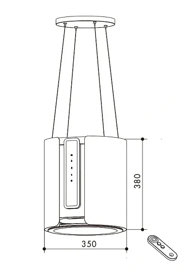 Вытяжка KRONA VANDA ISOLA 350 BLACK S