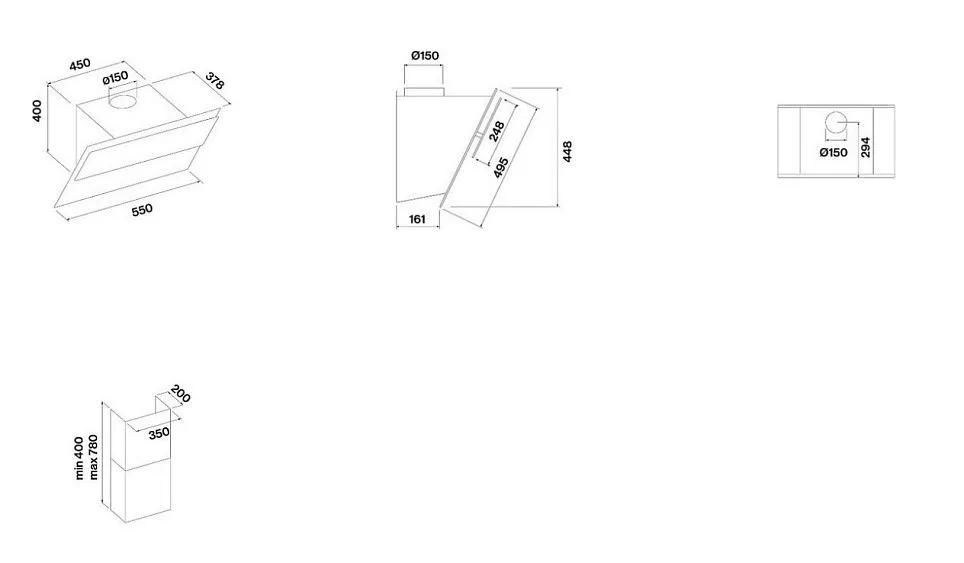 Вытяжка FALMEC VERSO 55 GRAY CVXN55.E0P2#ZZZA490F