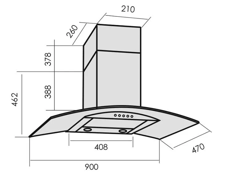 Вытяжка MBS RUTA 190 GLASS BLACK