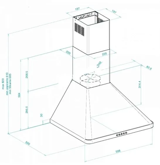 Вытяжка HOTPOINT-ARISTON hnp 6.5 cm x/ha