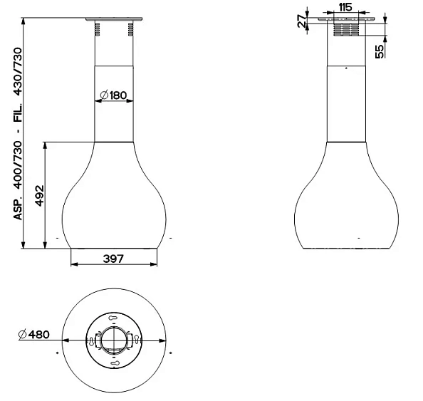 Вытяжка Faber DROP EG8 BKL A48
