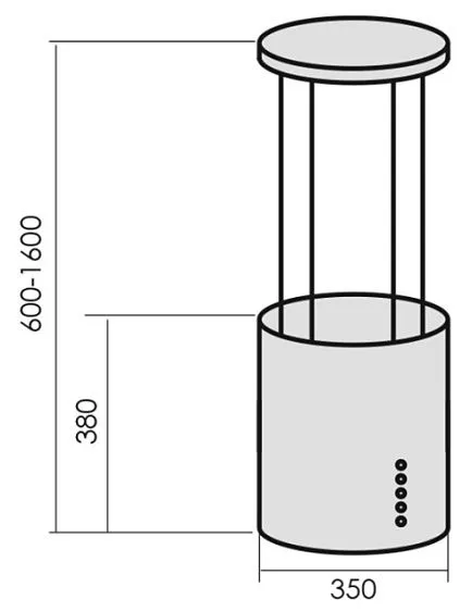 Вытяжка MBS PETUNIA 350 ISLAND INOX