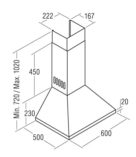 Вытяжка CATA nueva omega 600 inox
