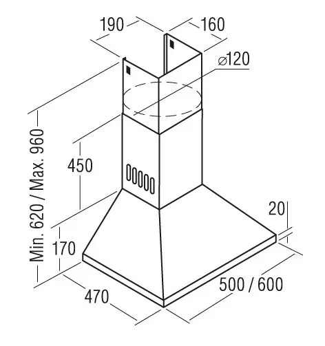 Вытяжка APELSON HELIA 500 BLANCA/WHITE