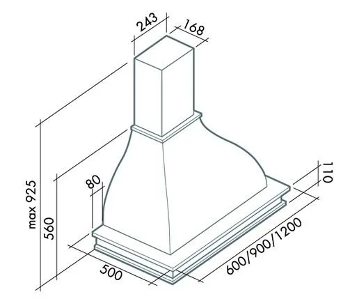 Вытяжка Falmec IRIS MALIZIA 90 (белый корпус+орех)