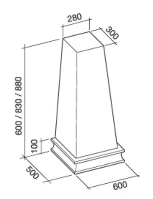 Вытяжка FALMEC PENTA ANG GOFRA WHITE UNPAINT h=86,100cm,600m3/h (угловая,бе