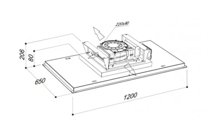 Вытяжка SIRIUS SLT 971 LESS EM IX 120