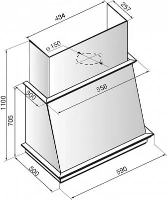 Вытяжка ELIKOR Баривьера 60 (бежевый/дуб бел + патина зол)