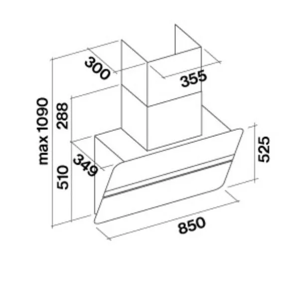 Вытяжка FALMEC FLIPPER TURCHESE 85 (800) туркуаз стекло CFPN85.E0P2#ZZZT491