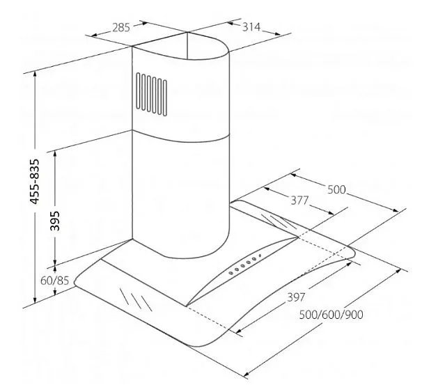 Вытяжка AKPO WK-4 Ларго эко 60 см. черный