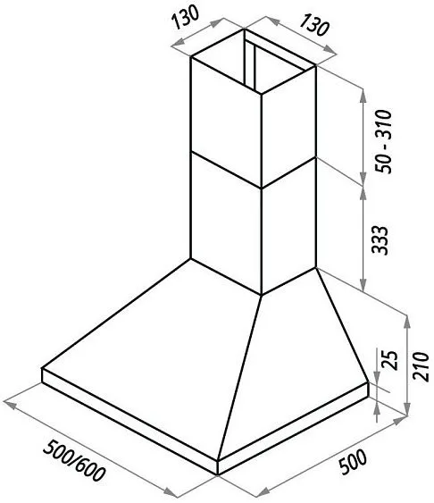 Вытяжка HOMS Aire fast WHITE 60