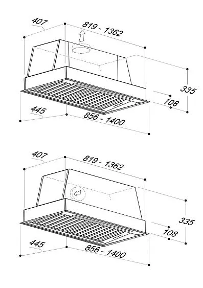 Вытяжка SIRIUS SL909 IX 85