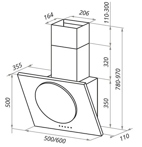 Вытяжка MAUNFELD Tower circle 60 белый