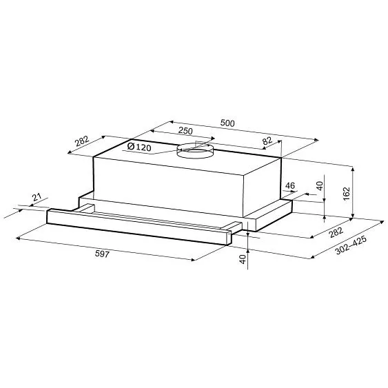 Вытяжка KRONA KERRY 600 BLACK PB V2