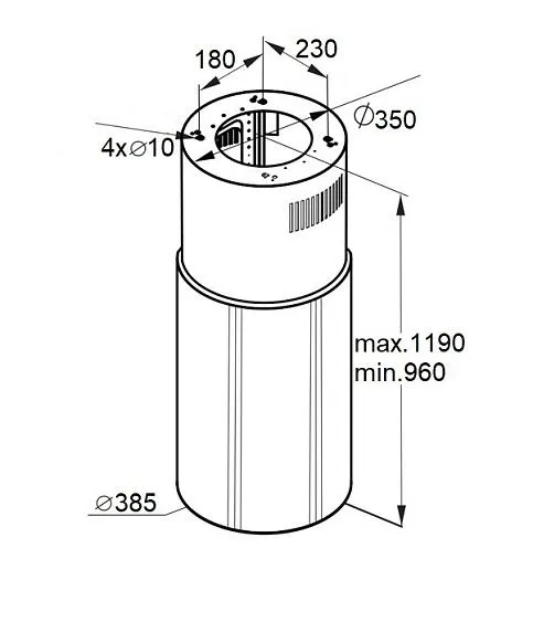 Вытяжка MAUNFELD EDELWEISS 39 ISLA белый