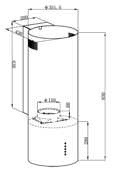 Вытяжка DELONGHI ORIANA 315 NM