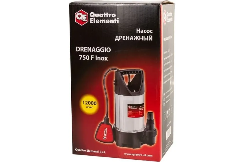 Насос дренажный QUATTRO ELEMENTI Drenaggio 750 F Inox 770-728