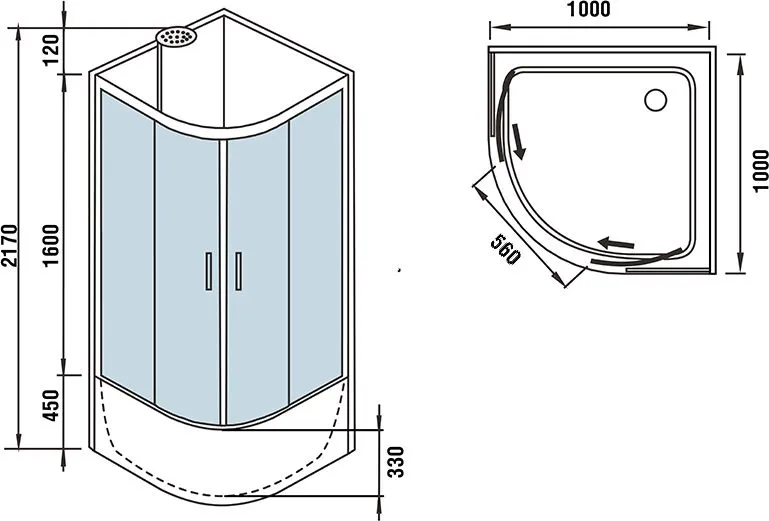 Душевая кабина WELTWASSER WW500 Halle 1001