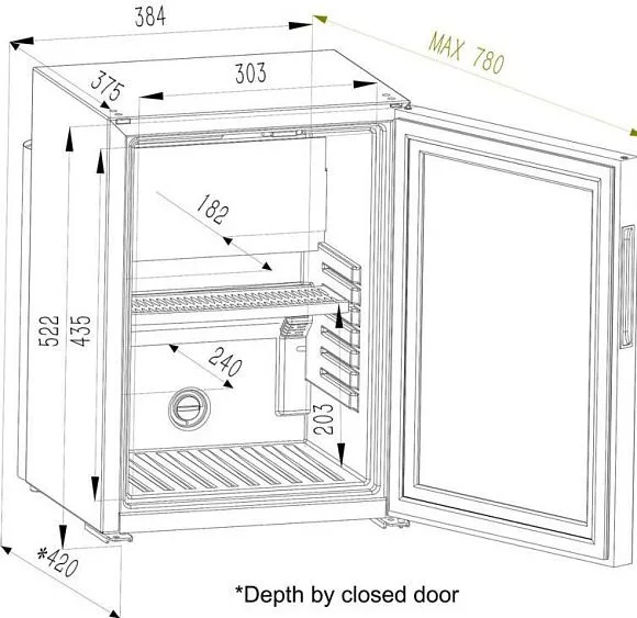 Минибар DOMETIC RH430LD MINI BAR(RIGHT) VDE