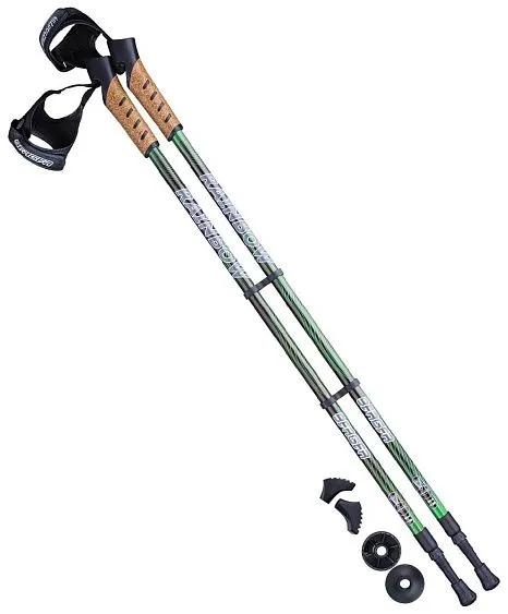 Палки для скандинавской ходьбы Berger Rainbow 77-135 черный/ярко-зеленый