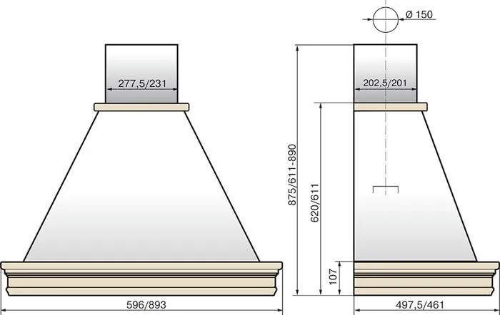 Вытяжка ELIKOR Вилла Валенсия 90П-650-П3Д топленое молоко/дуб неокрашенный