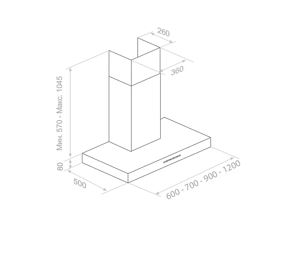 Вытяжка PANDO P-828/90 BLANCO V.850 SEC