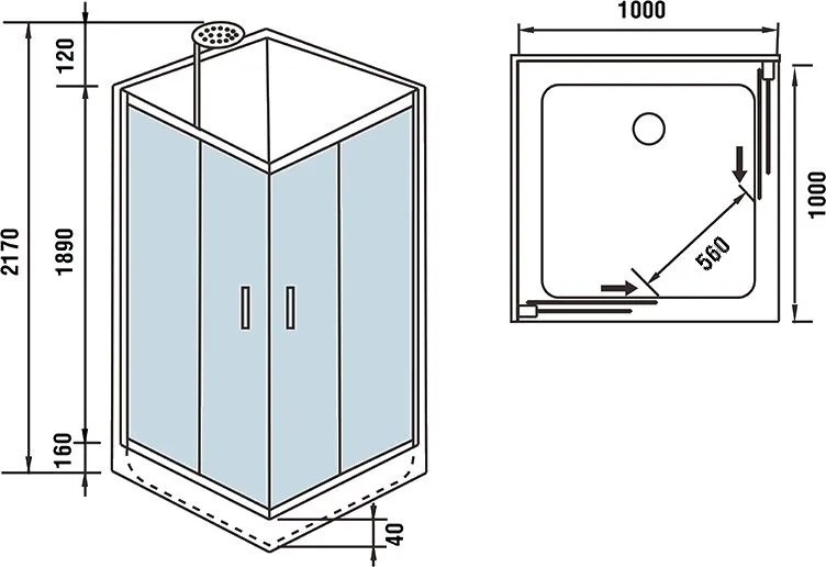 Душевая кабина WELTWASSER WW500 Laine 1001