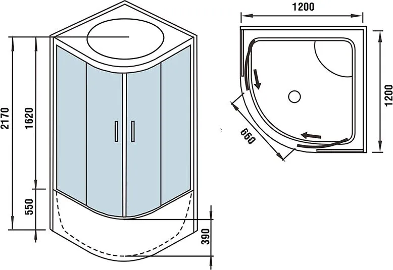 Душевая кабина WELTWASSER WW500 Emmer 12055