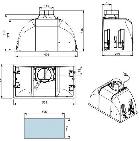 Вытяжка FALMEC BUILT-IN BURANO 50 WH
