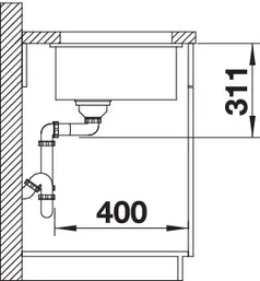 Мойка BLANCO Subline 375-U Ceramic PuraPlus глянцевый белый (523726)
