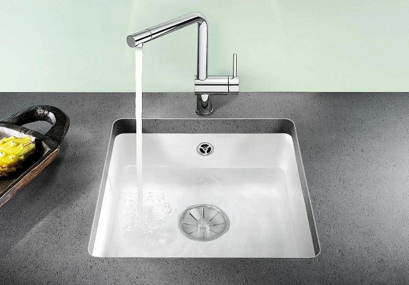 Мойка BLANCO Subline 375-U Ceramic PuraPlus глянцевый белый (523726)