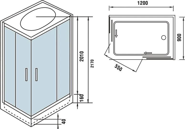Душевая кабина WELTWASSER WW500 Laine 1204