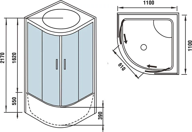 Душевая кабина WELTWASSER WW500 Emmer 11055
