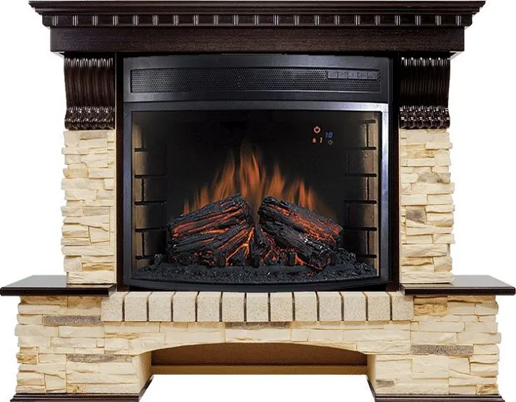 Камин ROYAL FLAME pierre luxe под dioramic 28 сланец (темный дуб)