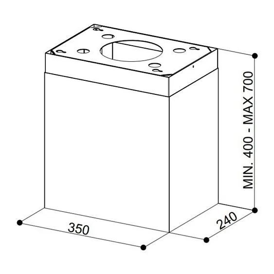 Короб FABER Thea Isola H450-590 WH MATT
