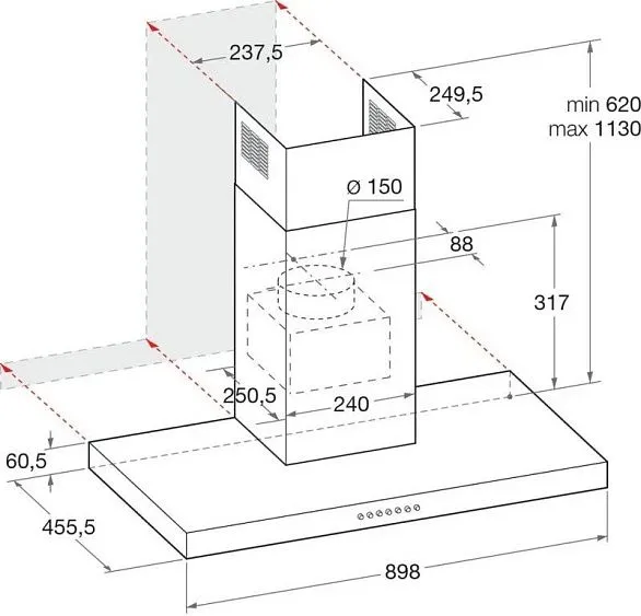 Вытяжка HOTPOINT-ARISTON HIBS 9.8F LT X