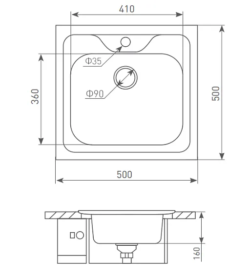 Кухонная мойка Zigmund & Shtain Platz 500.6 polished + сифон