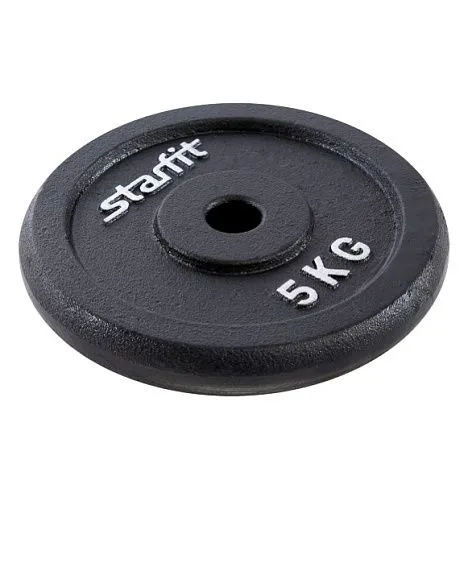 Диск чугунный Starfit BB-204 5 кг d=26 мм черный