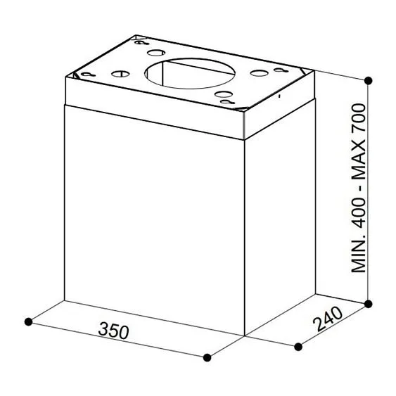 Короб FABER Thea Isola H450-590 DG MATT