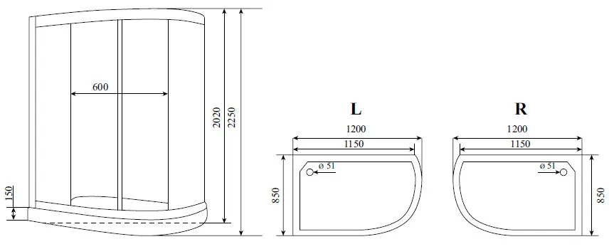 Душевая кабина Timo Standart T-1102P R