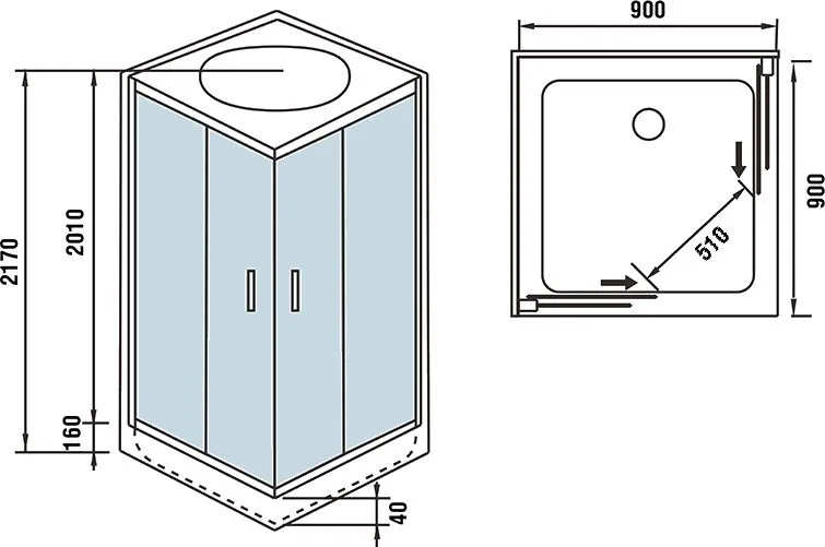 Душевая кабина WELTWASSER WW500 Laine 904