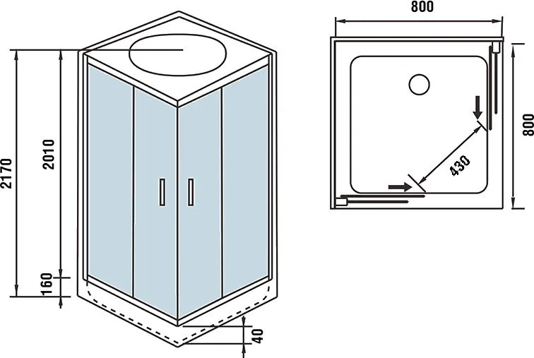 Душевая кабина WELTWASSER WW500 Laine 804