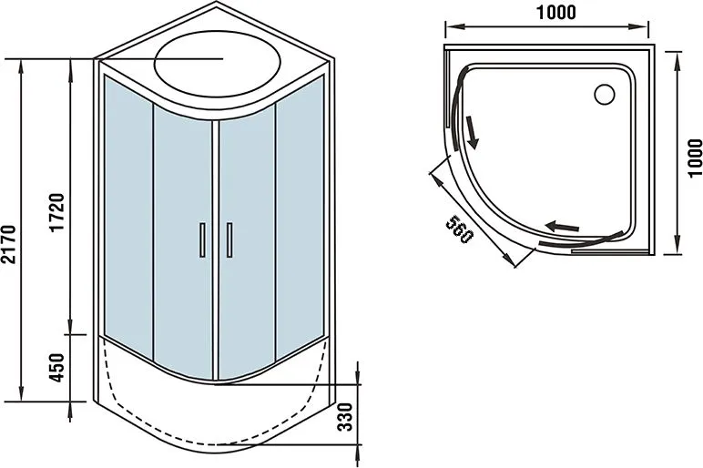 Душевая кабина WELTWASSER WW500 Halle 1004
